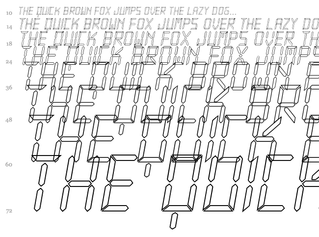 New X Digital TFB font waterfall